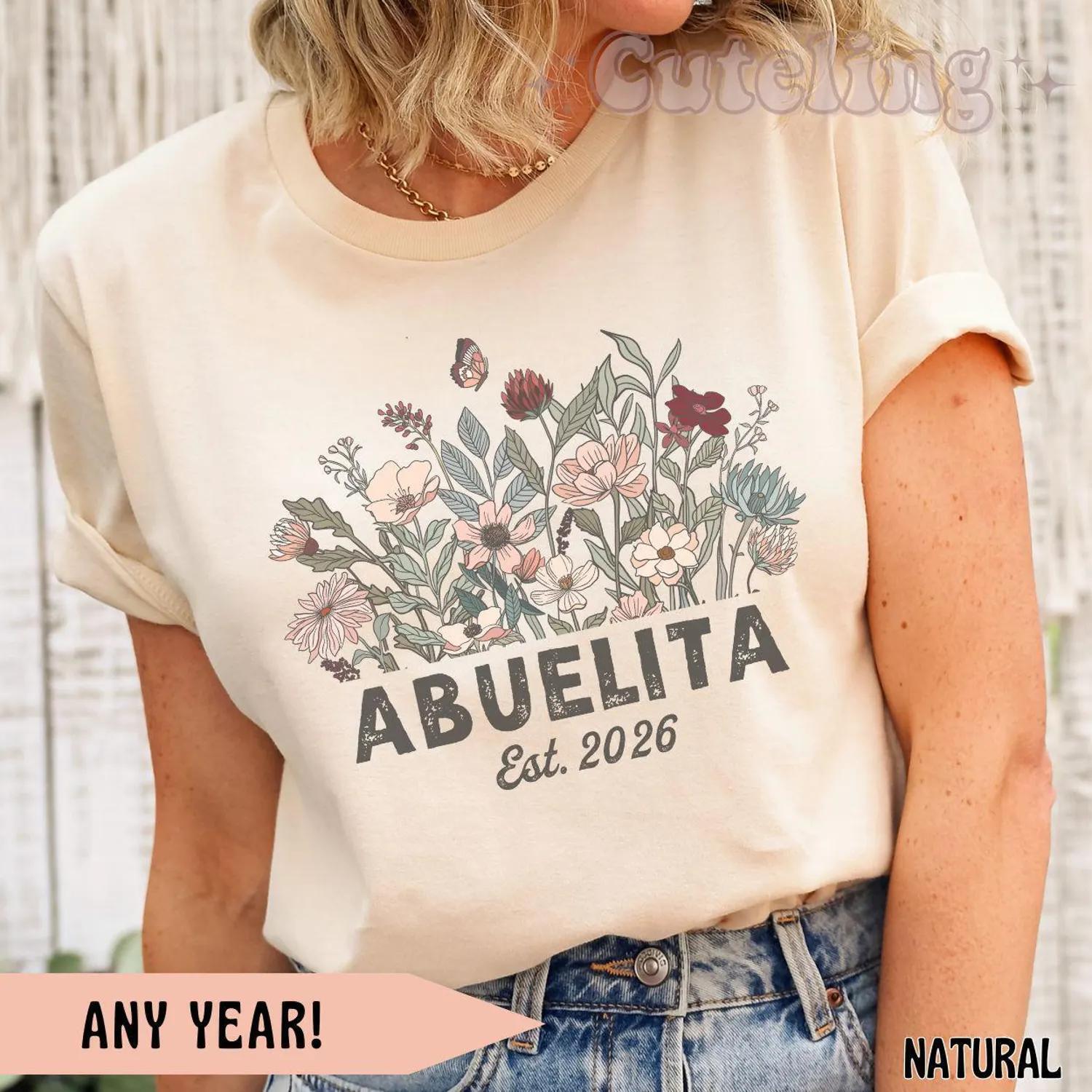 Abuelita Shirt, Wildflowers Grandma Shirt, Abuelita Est 2026 Tees